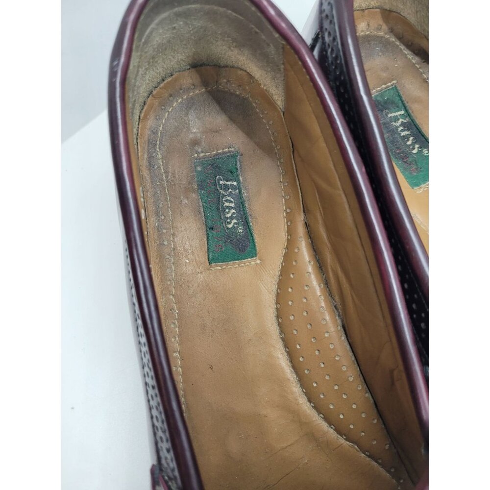 G.H. Bass & Co. Mens Burgundy Leather Tassel Loafers 10D Classic career preppy. - Picture 7 of 8